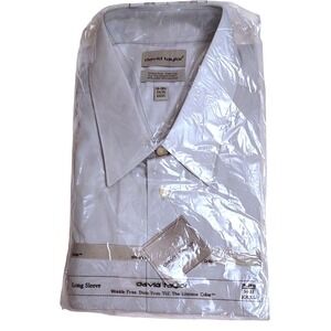 David Taylor Dress Shirt Men's Size 19 Big Tall New LS Gray 3X Wrinkle Free Vtg